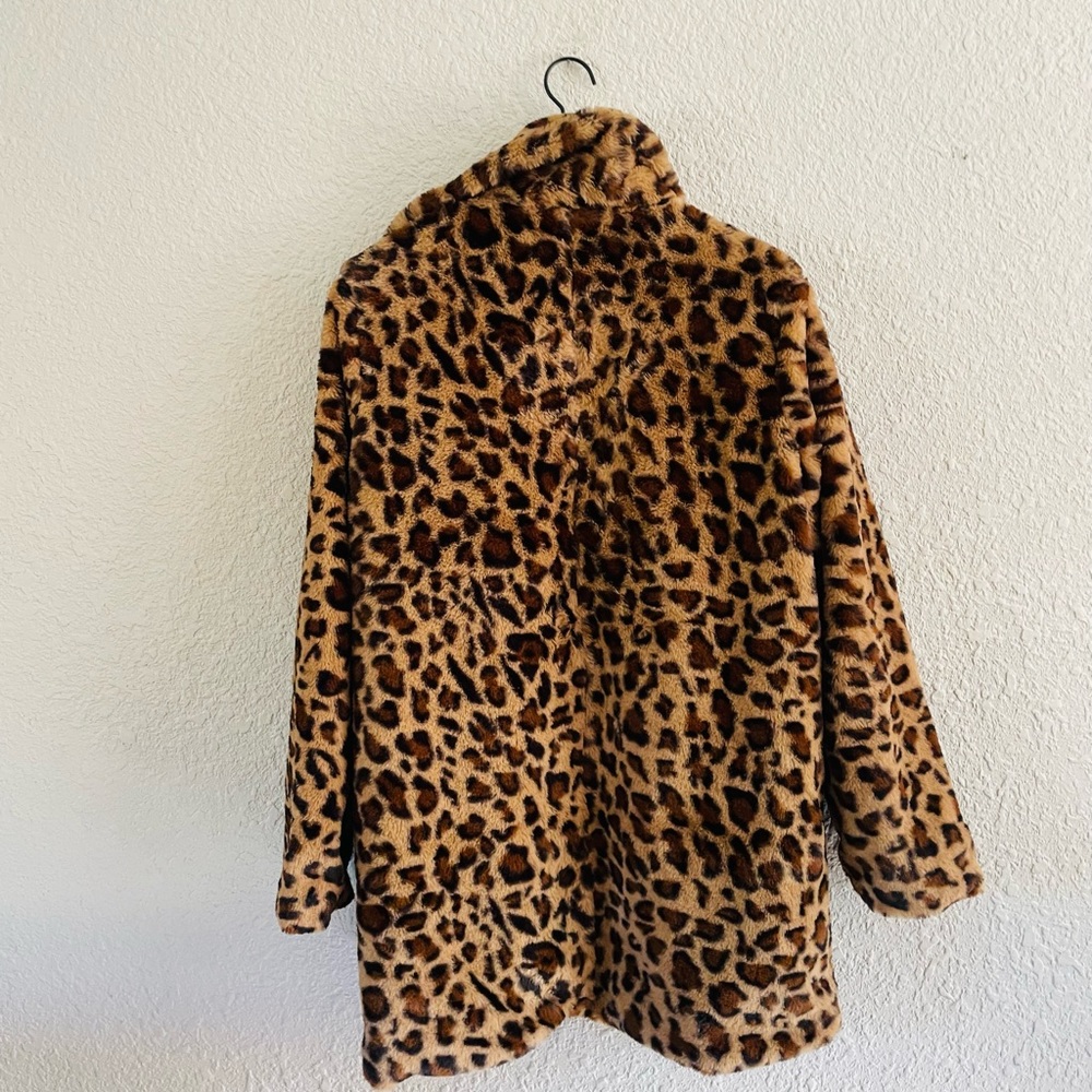 Altar'd State Leopard Print Faux Fur Coat in Brown and Black - Picture 4 of 13